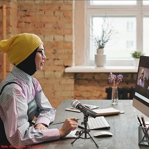 Miniatura 6 de Soporte de micrófono de escritorio, trípode plegable portátil para micrófono con clip de micrófono, soporte de micrófono de mesa ajustable para Blue