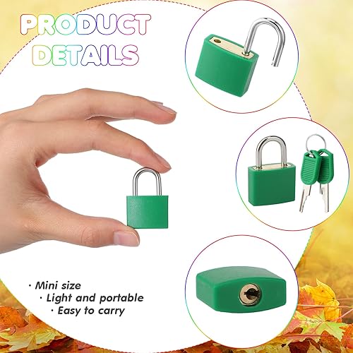 Vista 3 de Photect Suitcase Locks with Keys Metal Padlocks Multicolor Small Luggage Keyed Padlock for School Gym Classroom Home Schoolbag Backpack Matching