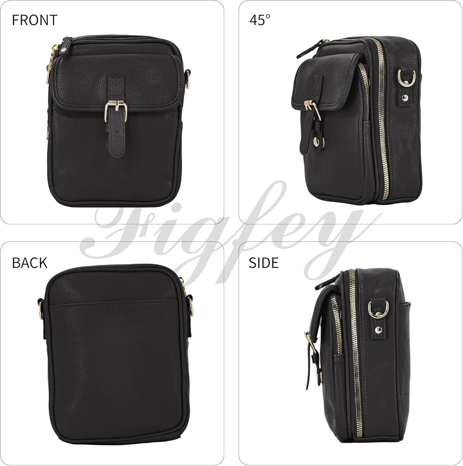 Leather Crossbody Bags for Women Travel Small Crossbody Purse Anti Theft Waterproof Bum Bag with Built in Wallet - Image 5