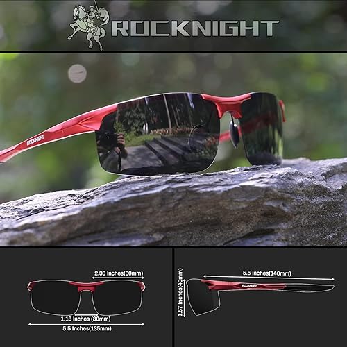 Miniatura 2 de ROCKNIGHT Gafas de sol polarizadas HD UV400 con protección ultraligera Al-Mg Golf pesca al aire libre