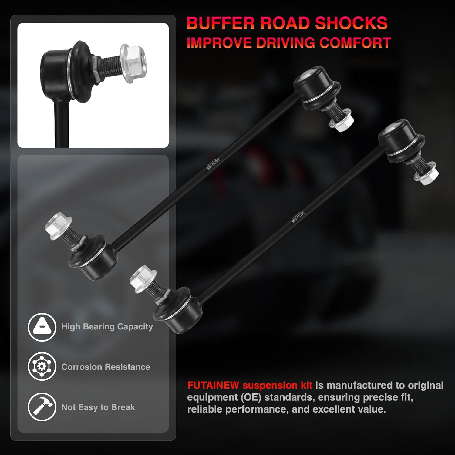 8Pcs Front Suspension Kit fit for Toyota Sienna 2004-2010, Inner & Outer Tie Rod End Lower Ball Joint Sway Bar Link, Suspension OEM Factory Replacement Part