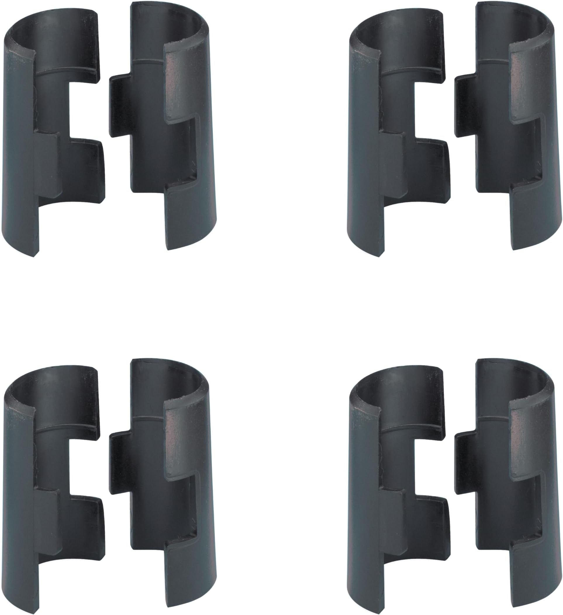 Metro 9985 Replacement Plastic Split Sleeves - Pack of 4 Wire Shelf Clips for Super Erecta Industrial Wire Shelving - Black
