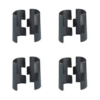 Metro 9985 Replacement Plastic Split Sleeves - Pack of 4 Wire Shelf Clips for Super Erecta Industrial Wire Shelving - Black