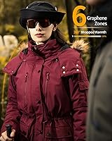 Vista 4 de Chaqueta térmica de grafeno para mujer con batería 16000mAh 7.4V impermeable y resistente al viento