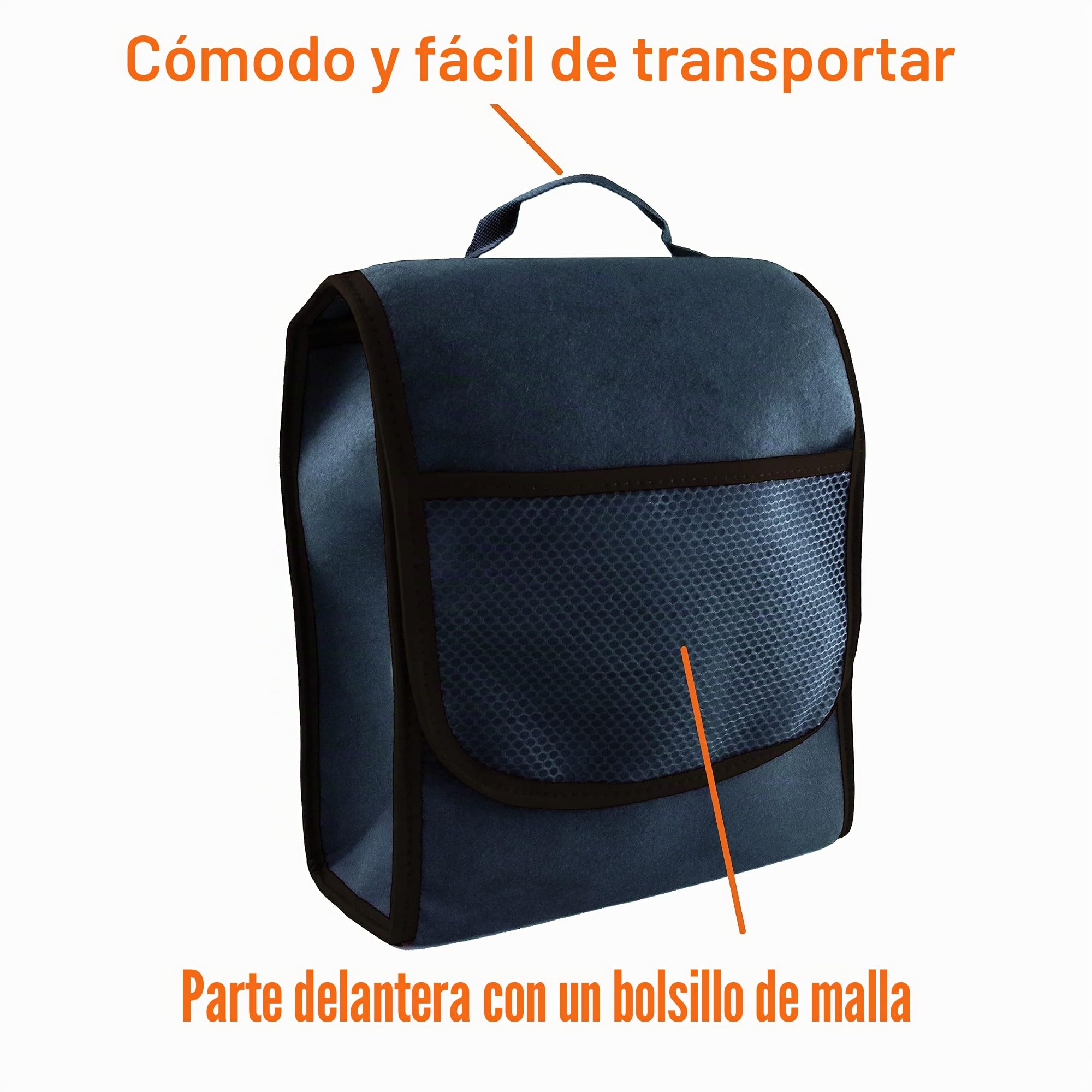 Bolsa para maletero, pequeña organizadora para coche, maletero de coche, bolsa con cierre de gancho y anillo (negro)