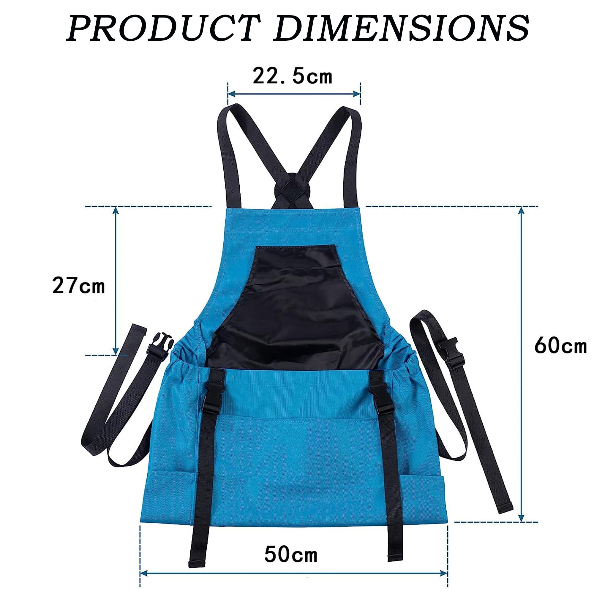 Bolsa De Recogida De Frutas Del Delantal, Azul Delantal De Jardinería, Bolsillo De Liberación Rápida Para Huerto y, Bolsa Para Recoger Frutas, Verduras, Bayas, Bolsa Para Recoger Jardín