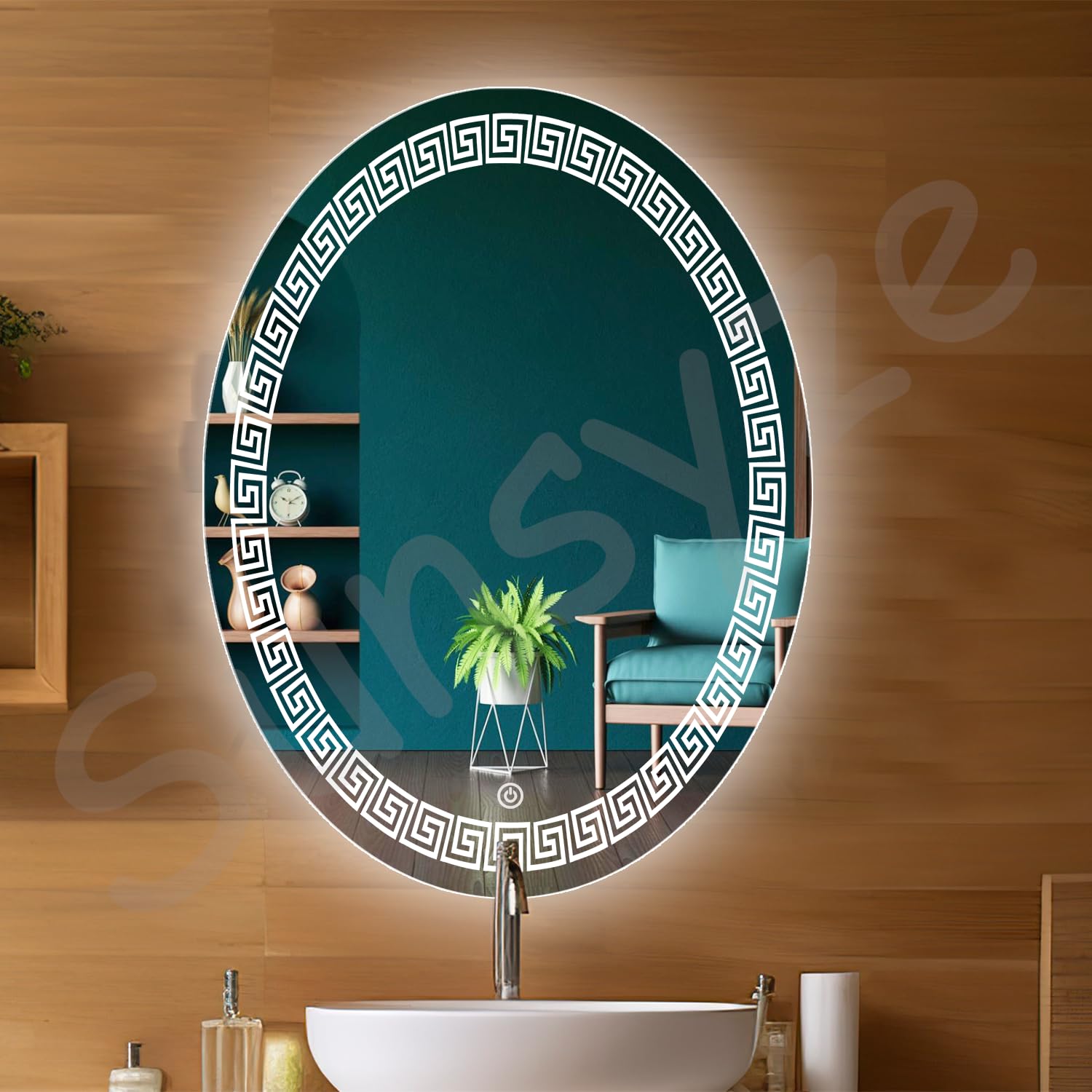 Bathroom LED mirror with modern illumination