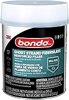 Bondo Short Strand Fiberglass Reinforced Filler Kit with Cream Hardener - 1.37 LB, Repairs 0.5" Holes, Waterproof, Twice as Strong