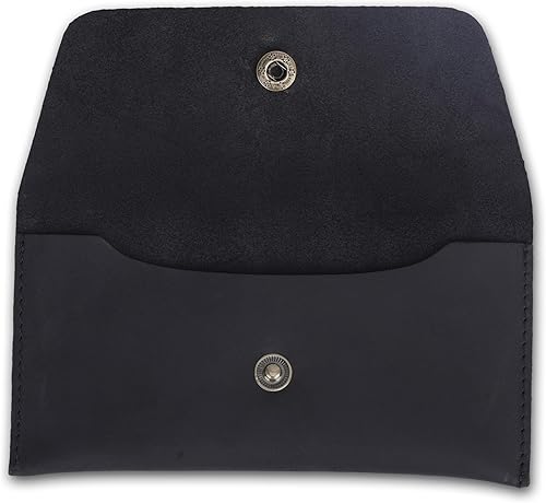 Miniatura 9 de The Antiq Cartera de viaje de cuero genuino para hombres y mujeres, organizador compacto con cierre de botón para efectivo, tarjetas, soporte para