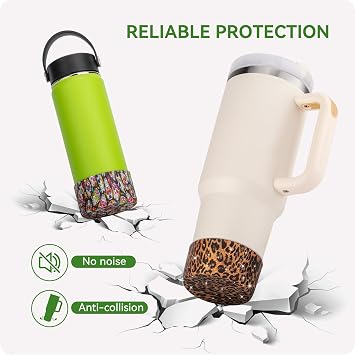 Silicone Boot for Stanley Quencher Tumbler 20/30/40 oz &IceFlow 20/30oz,Owala 24/40 oz Cup Cheetah Boot Sleeve 40oz Bottom Protector for Bottom Size 2.8-2.95 Cups & Bottles BPA-Free(Khaki Leopard)