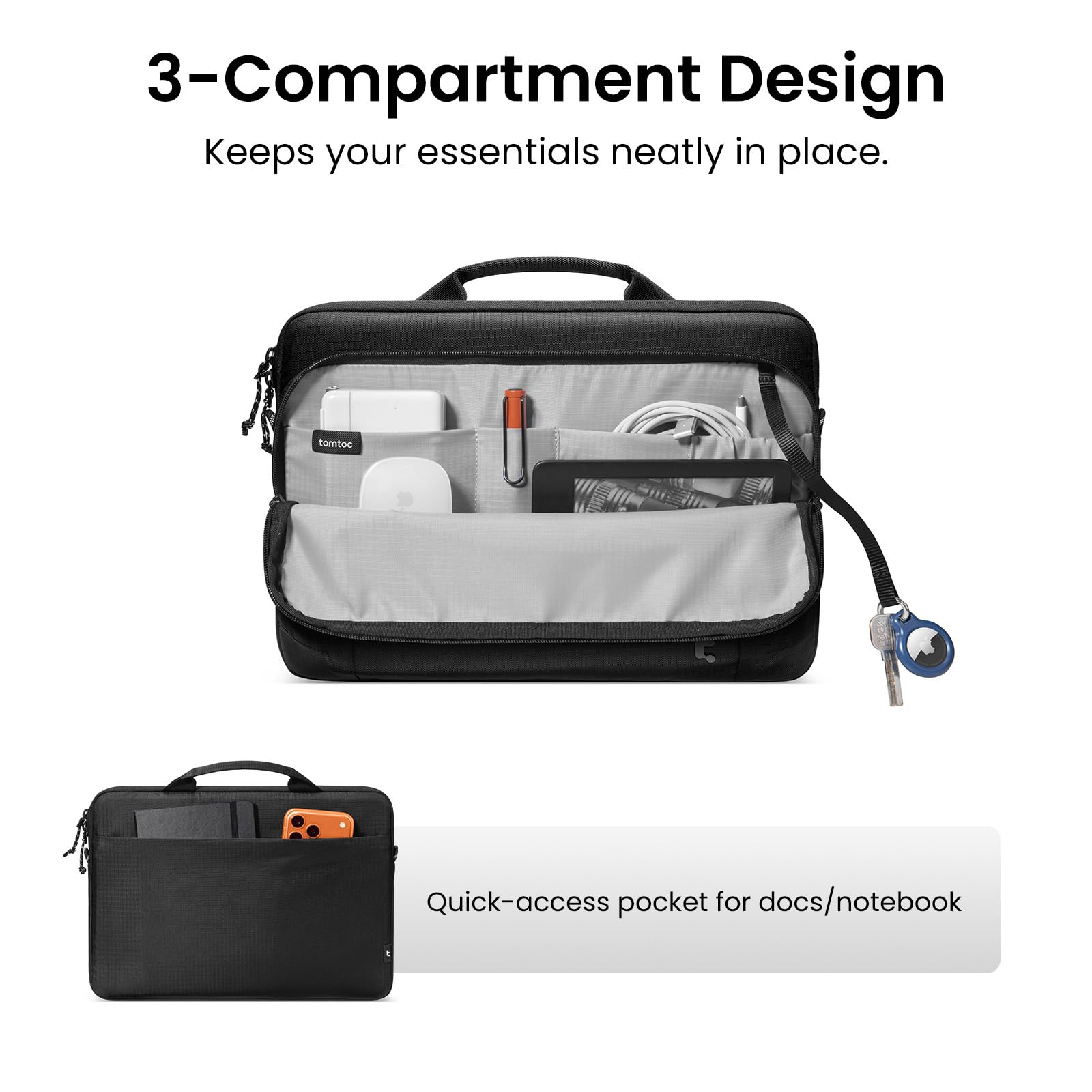 tomtoc Etui 360°, kompatybilne z 14 cali Acer, ASUS, Dell, HP, Lenovo Laptop Notebook Chromebook Ultrabook, komputer, wodoodporne, wszechstronna ochrona na laptopa, etui na laptopa