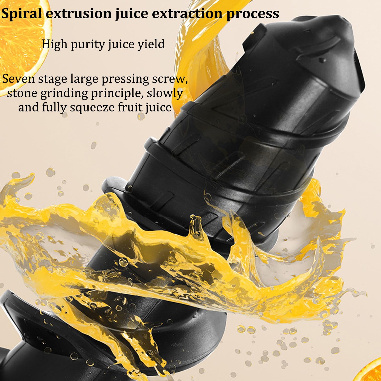 Estrattore di Succo Frutta,Spremiagrumi Frutta e Verdura,Spremiagrumi di Frutta,Processo di Estrazione del Succo di Estrusione a Spirale,Regolazione a 2 Velocità,Adatto per Negozi di Bevande e Cucine