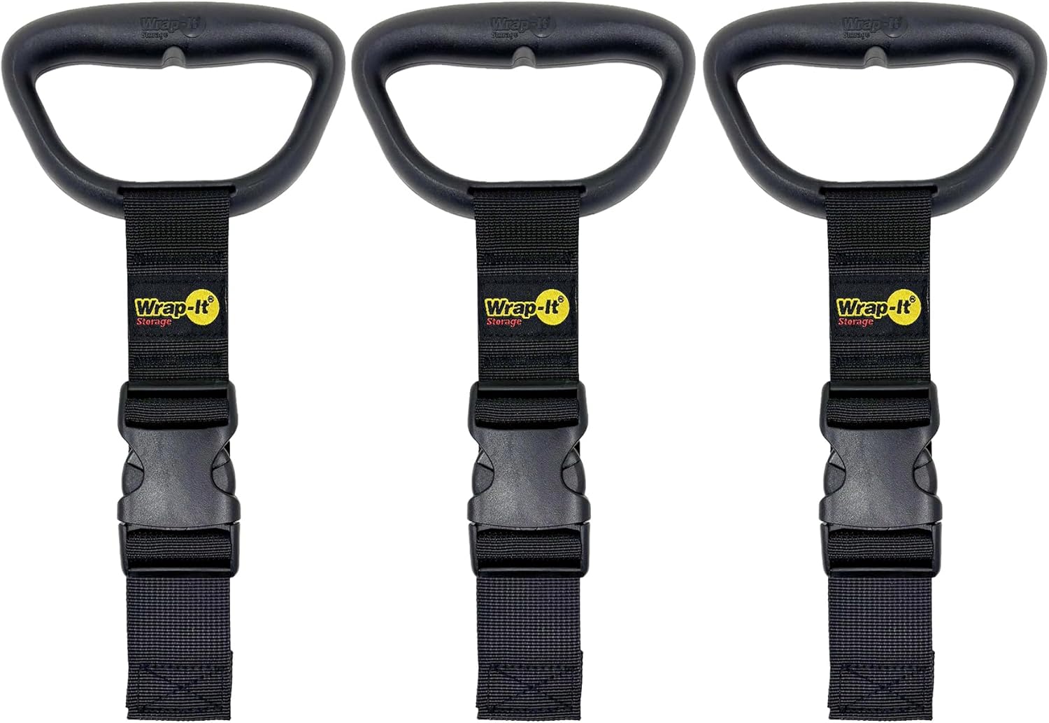 Clip 'n Carry Wrap-It Storage Straps - 15" (3-Pack) - Extension Cord Holder Hose Storage Carrying Straps for RV and Accessories Organization