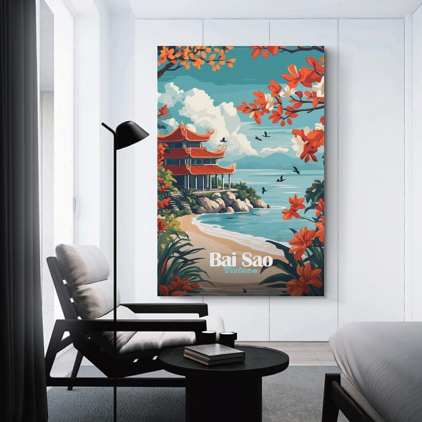 Junmoney Decorative Wall Artwork Bai Sao Vietnam Travel, 24x36inch(60x90cm), for Living Room, Bedroom Or Apartment Walls, Decorative Artwork for Empty Walls