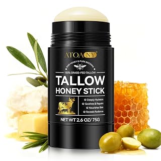 NIFEISHI Organic Beef Tallow for Skin, 100% Grass Fed Beef Tallow and Honey Balm Stick for Face and Body, Tallow face Moisturizer for Dry and Sensitive Skin, Natural Formula - 2.6 FLoz - Amazon product rated Grade A