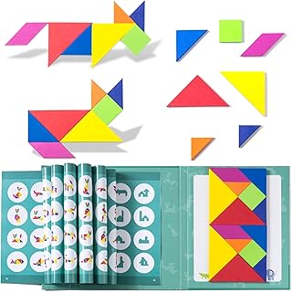 Magnetic Travel Tangram for Kids – 2 Sets Tangrams - Creative Magnetic Puzzles and Brain Stimulating Toys, Trip Toys for Car, Cruise & Airplane Rides