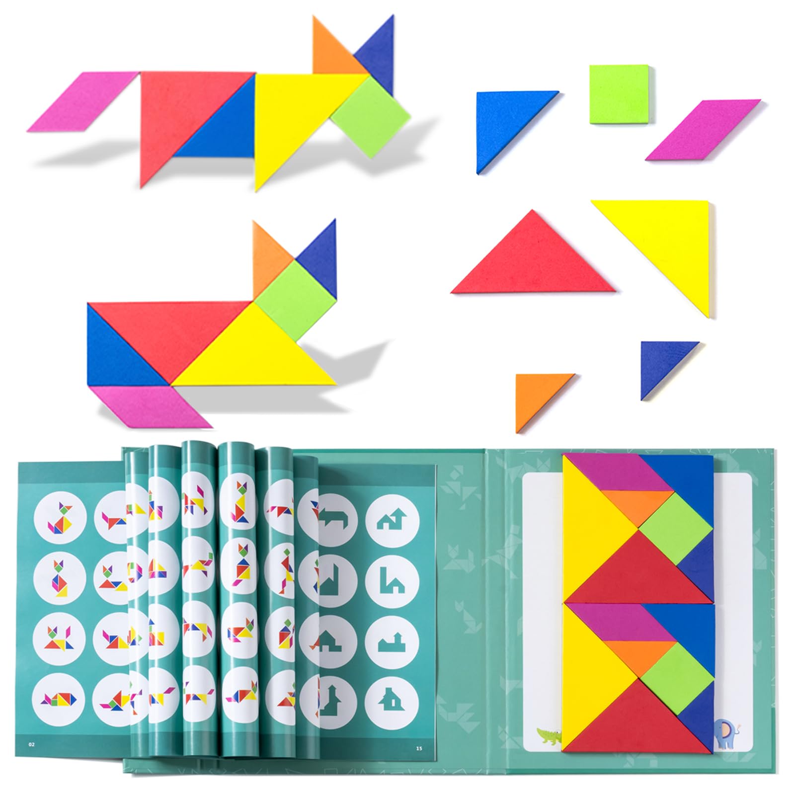 Amazon | Odoorgames 2セット 磁気トラベルタングラム 子供用