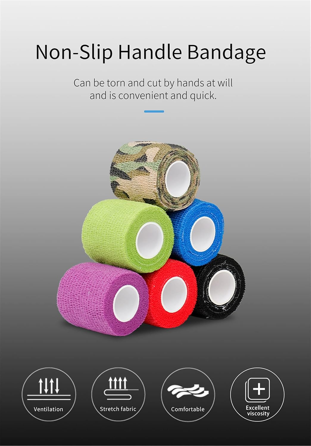 SMax Tattoo Supplies Cohesive 10pcs Disposable Tattoo Grips Cover Tattoo Bandage for Tattoo Machine