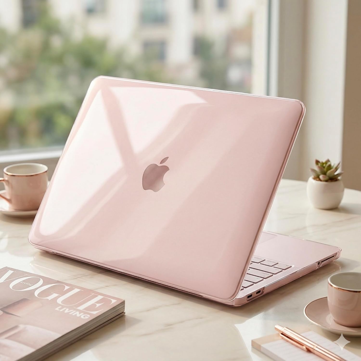 Batianda 4-in-1 Clear Case for New MacBook Neo 13 inch 2026 Release Model A3404, Ultra-Thin High Transparency Hard Shell Cover with Keyboard Skin, Screen Protector, USB-C Adapter, Crystal Blush