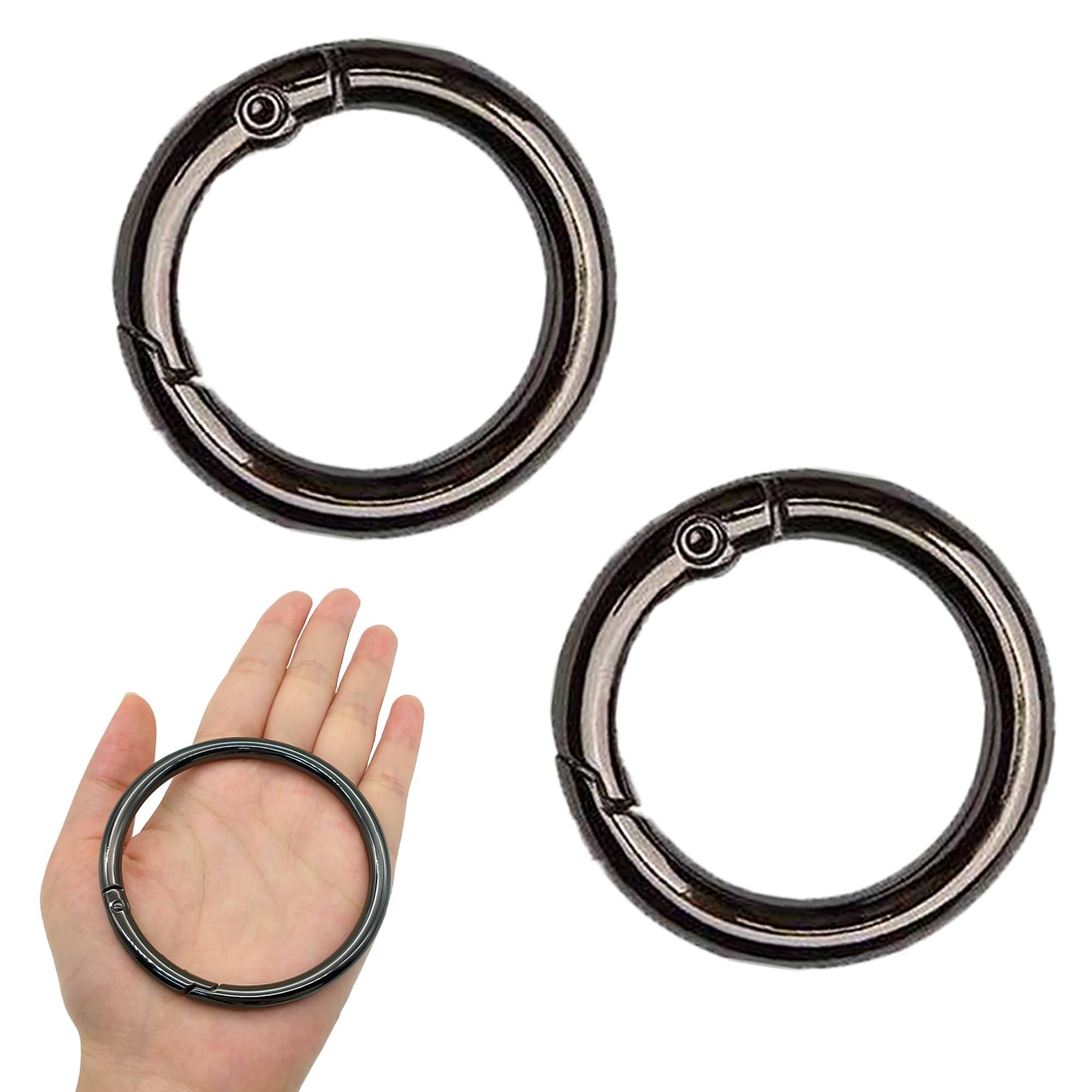 Lot De 6 Mousquetons Ronds à Ressort - Alliage De Zinc, Diamètre 20mm, Pour Sac à Dos, Clés, Déco