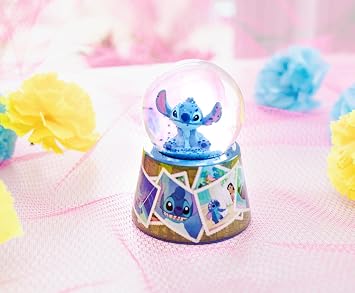 Disney Lilo & Stitch Vintage Photos Mini Light-Up Snow Globe for Adults with Glitter | 3 Inches