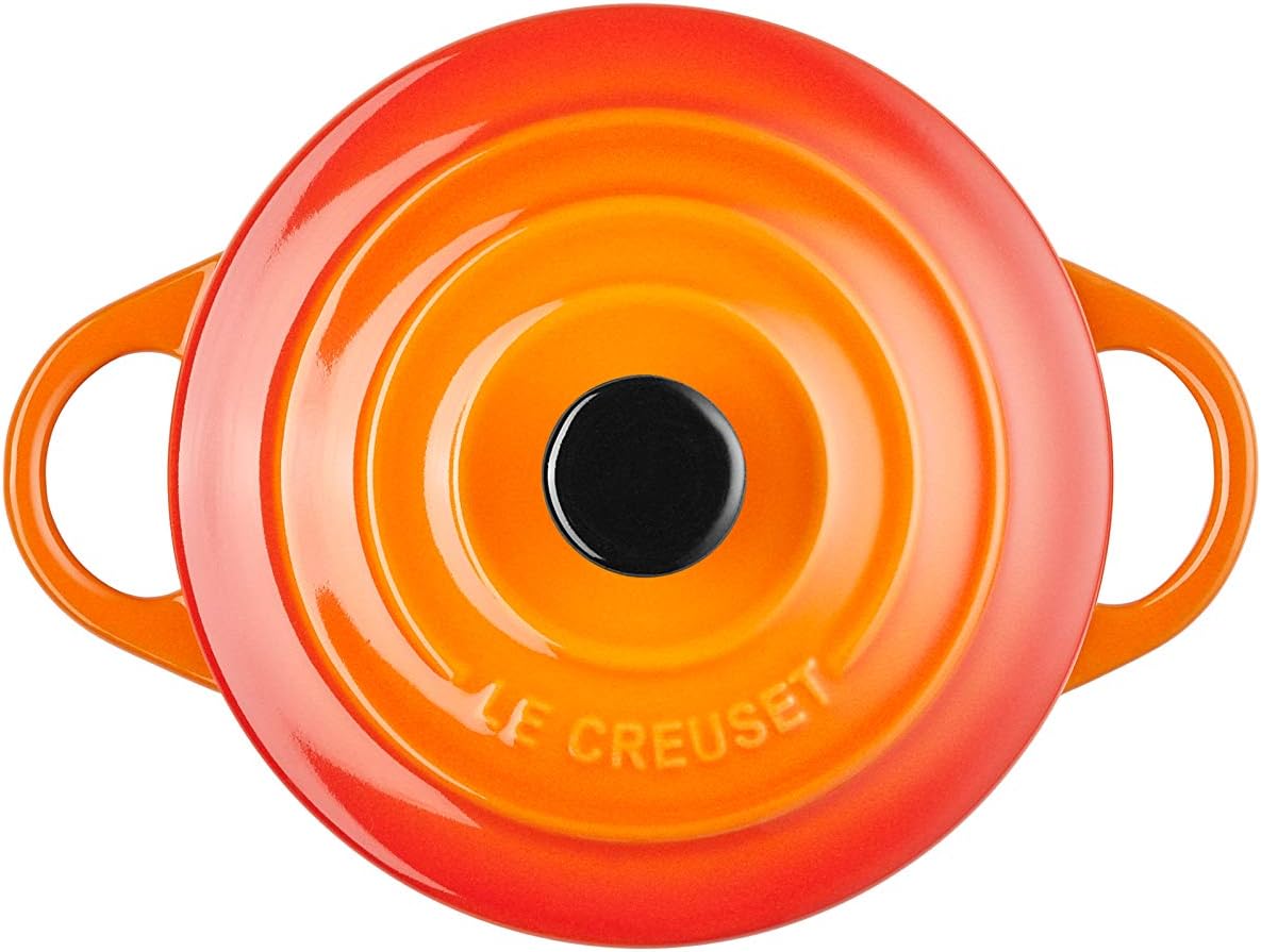 Le Creuset Stoneware Petite Round Casserole, 0,2 L-Volcanic, red Flame