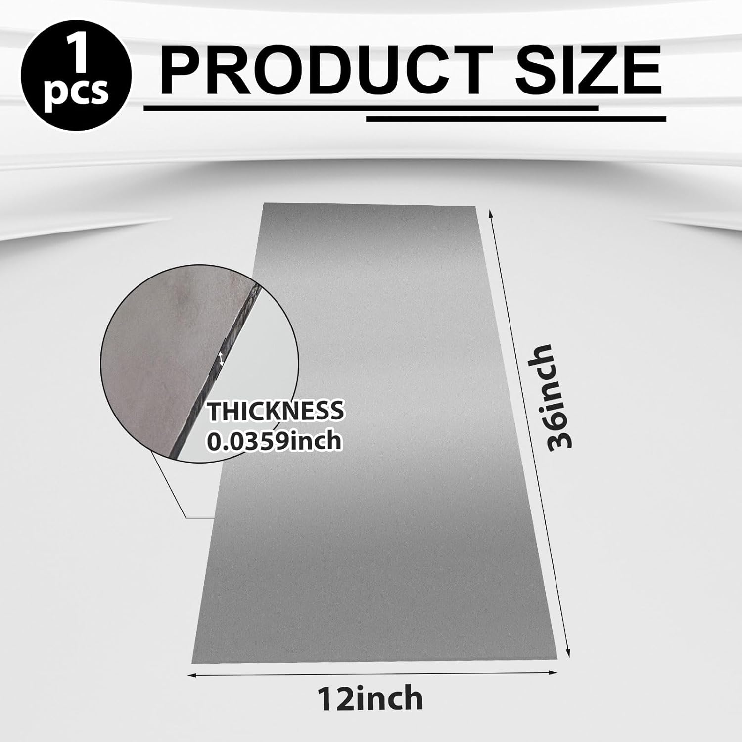 Blulu 1 Pcs 20 Gauge Steel Sheet Metal 36 x 12 Inch 1008 Carbon Cold Rolled Steel Unpolished (Mill) Finish Stock Metal Flat Sheets for DIY Projects Industrial