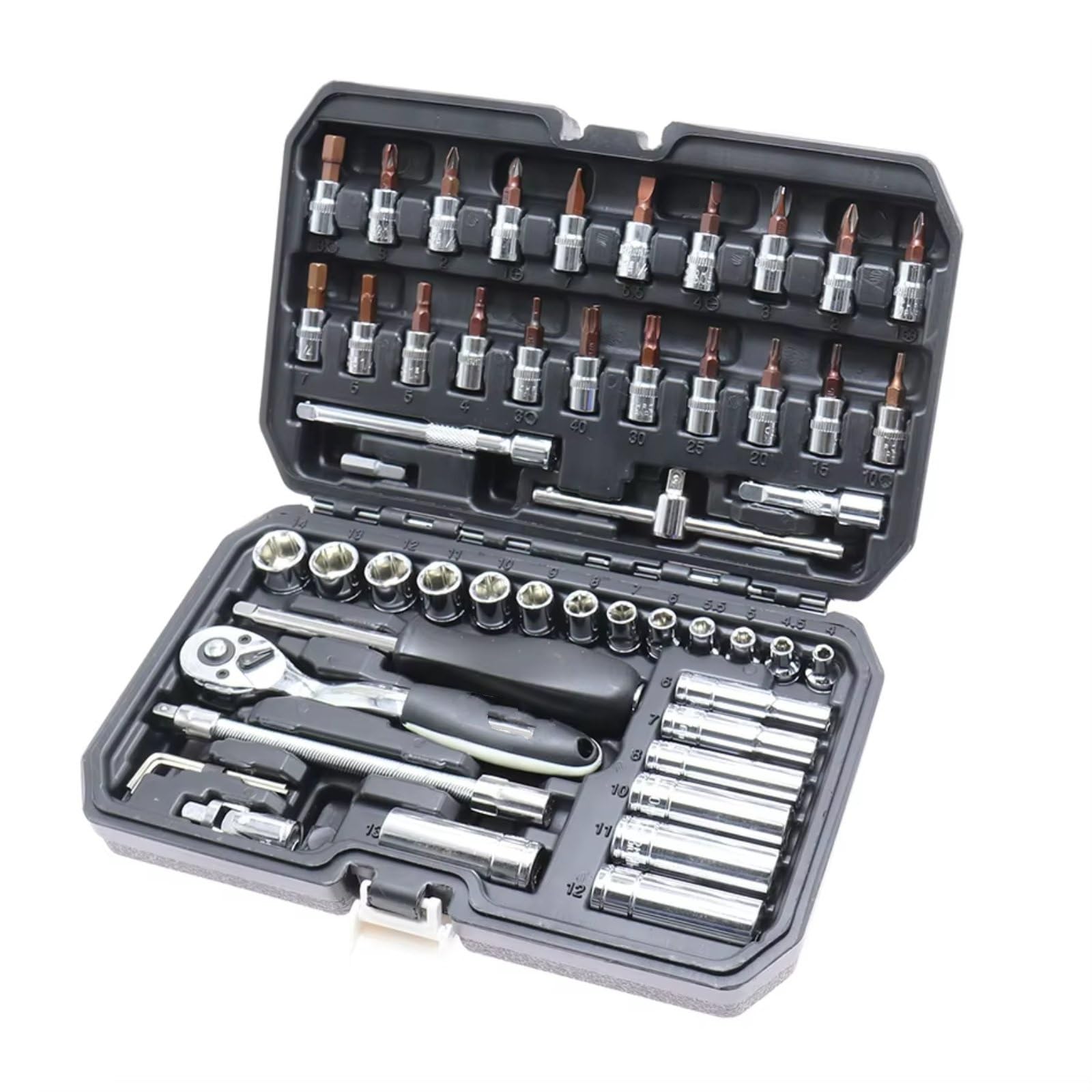 Maletín herramientas multiusos 53 Unids/caja Llave De Trinquete De 1/4 Pulgadas Destornillador Juego De Llaves Para Bicicleta Motocicleta Juego De Herramientas De Reparación De Automóviles