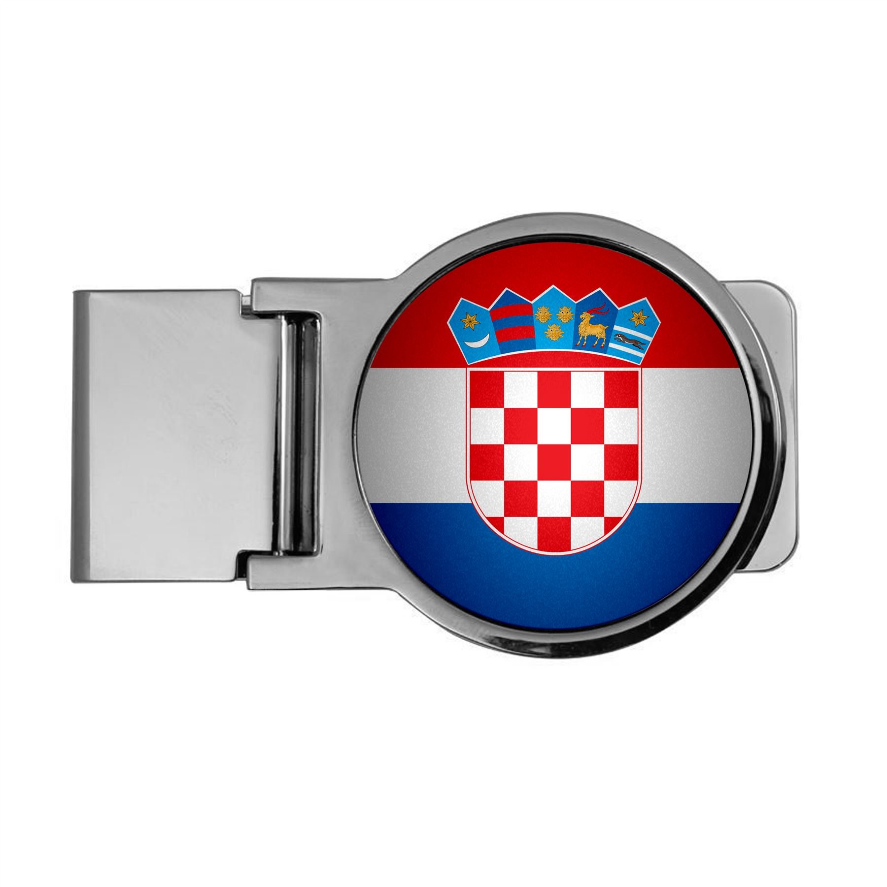 ExpressItBest Premium Money Clip - Flag of Croatia (Croat) - Round Design