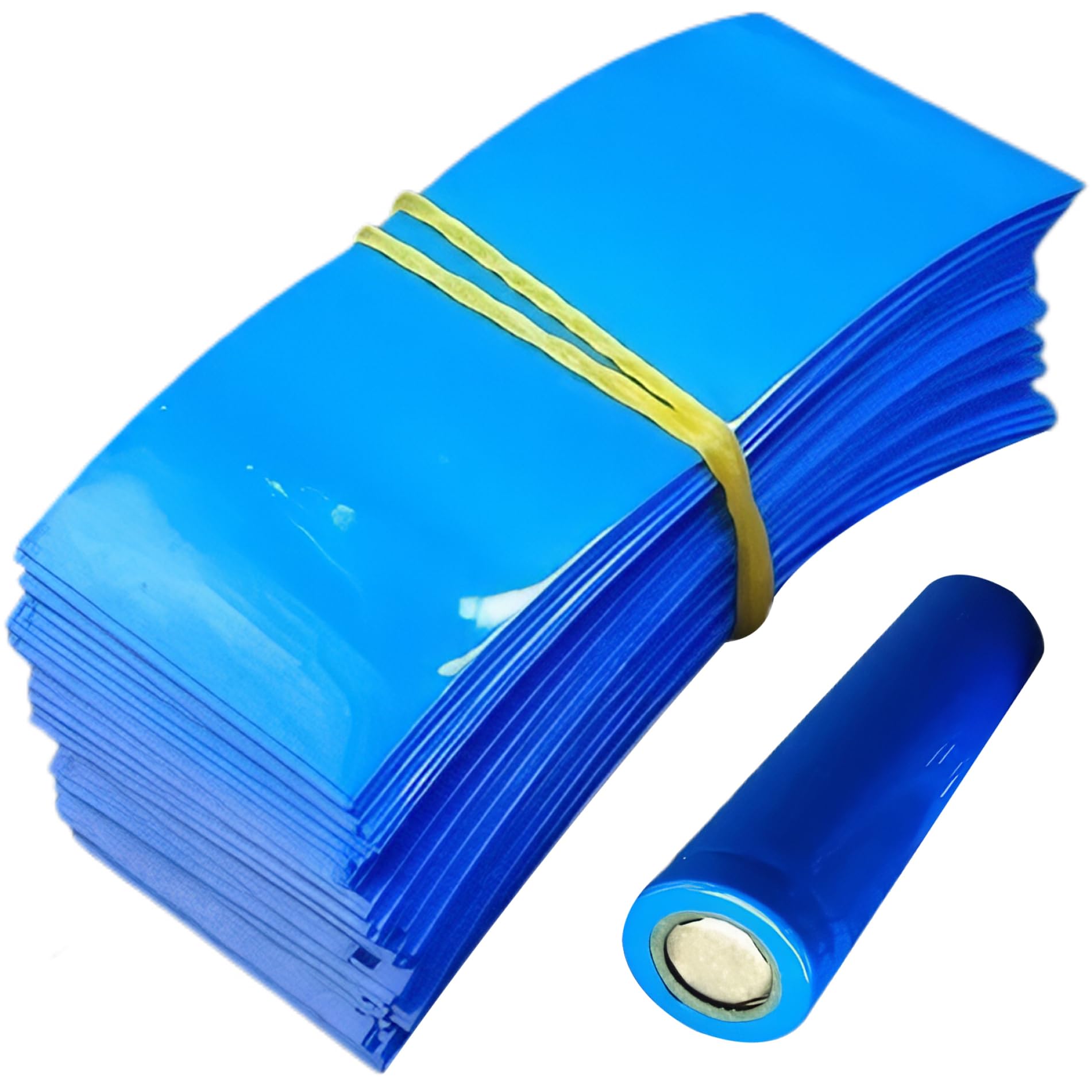 100pcs 21700 Wraps de Batterie, enveloppe Thermique en PVC pour l'isolation de la Batterie, Film Bouclier Thermique pour Emballage extérieur, Bleu