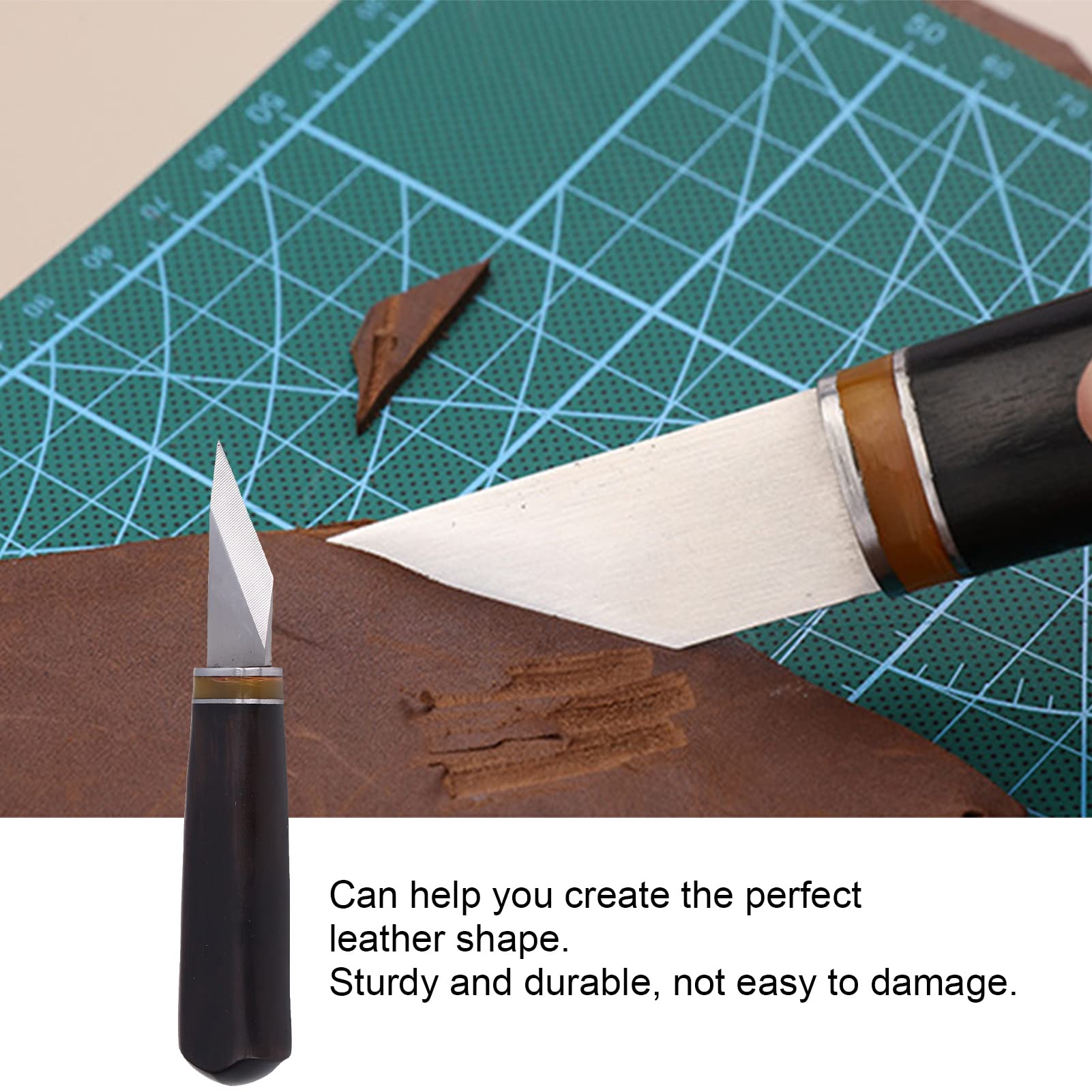 Couteau de coupe en cuir, ménage durable de couteau de coupe d'artisanat en cuir de bricolage pour des professionnels pour des débutants