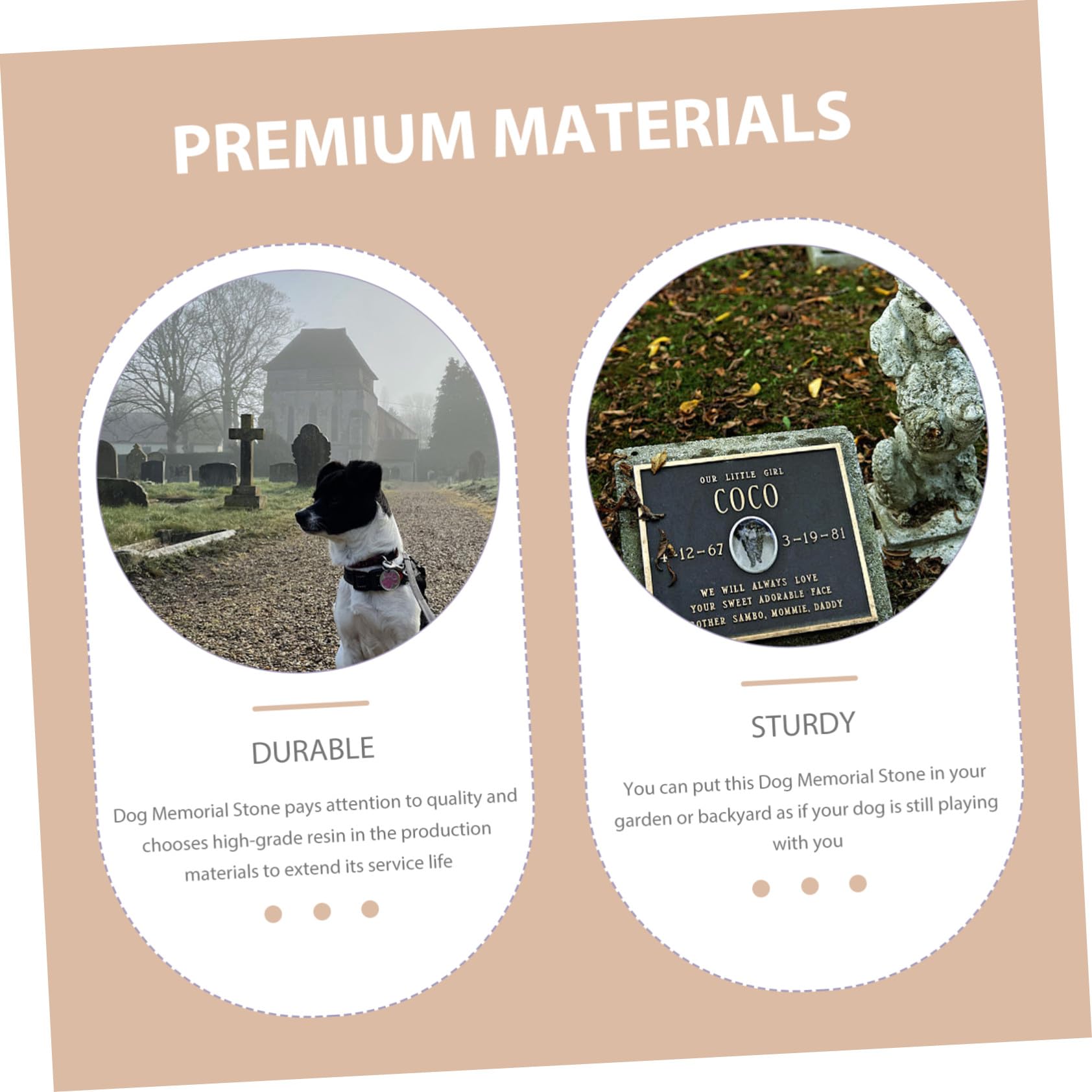 BESTonZON Lapide Commemorativa per Cani in Resina Sintetica Decorativa per Tomba di Animali Domestici per Giardino e Spazio Esterno