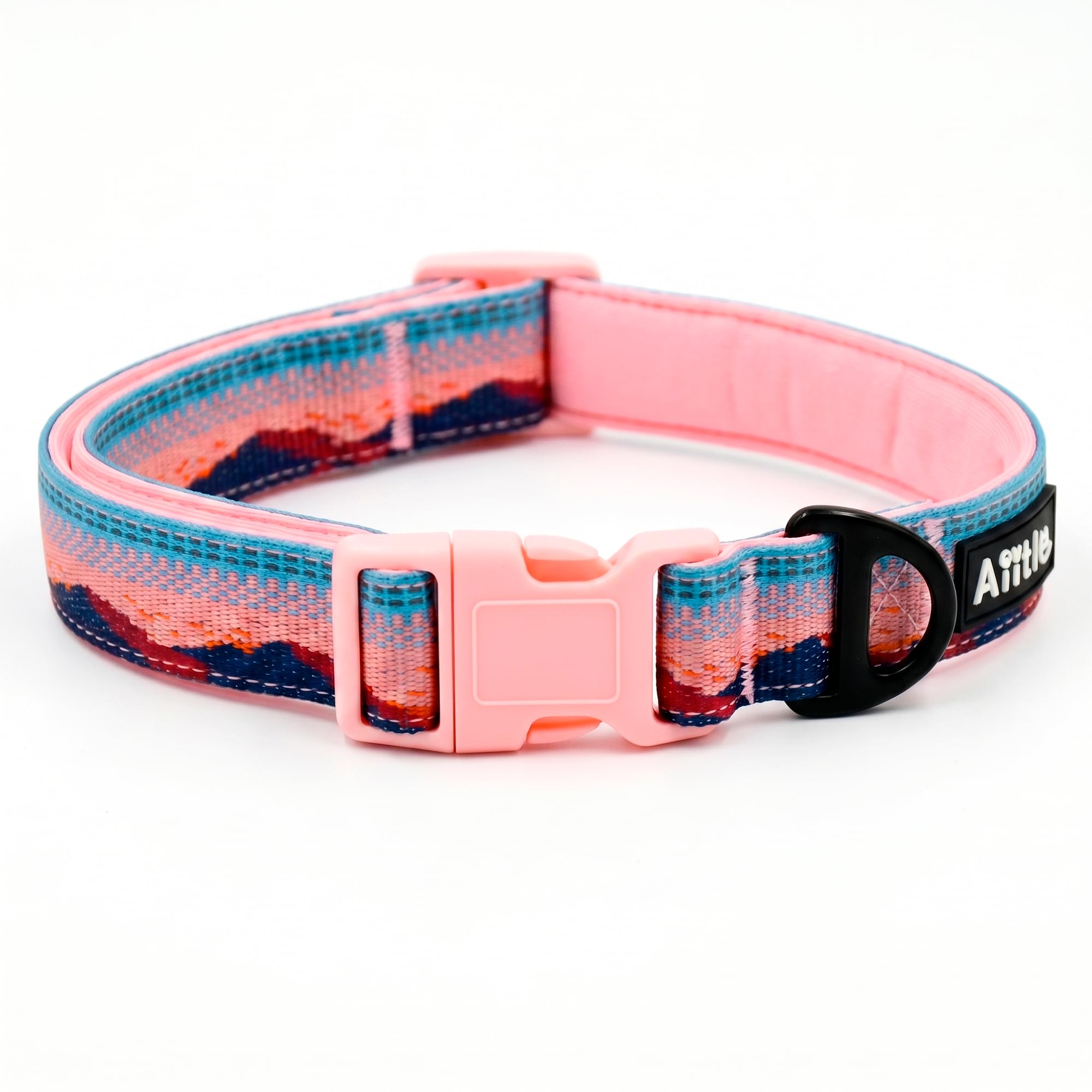 AIITLE Small Dog Collar with Soft Padding, Light-Pink S