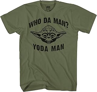 STAR WARS Who Da Man Yoda Classic Retro Vintage Movie Funny Adult Tee Graphic T-Shirt for Men Tshirt