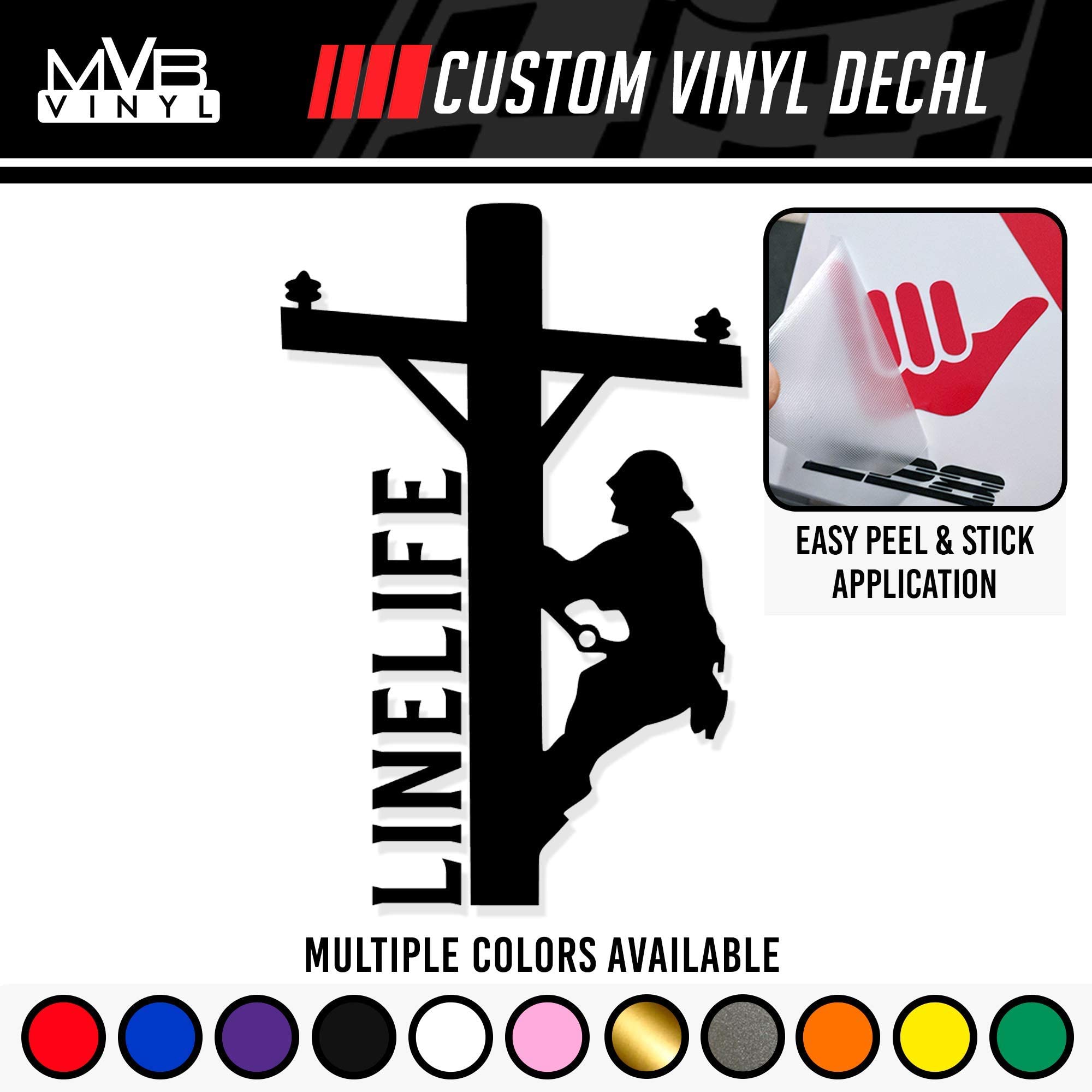 Line Work Decal Powerline Technician Sticker Lineman Vinyl Sticker Decal - Line Life ...