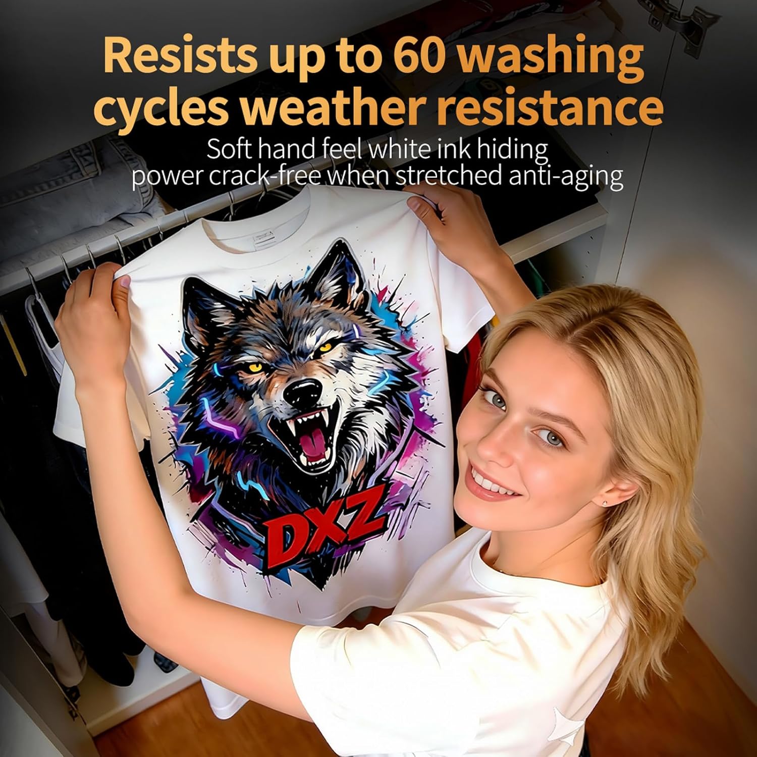 DXZ Premium DTF Ink 1250ML,DTF Transfer Ink for PET Film,Refill for DTF Printers for L1800, XP600, L805,L800, R2400, XP-15000, P400, P800（5 * 250ML CMYKW）