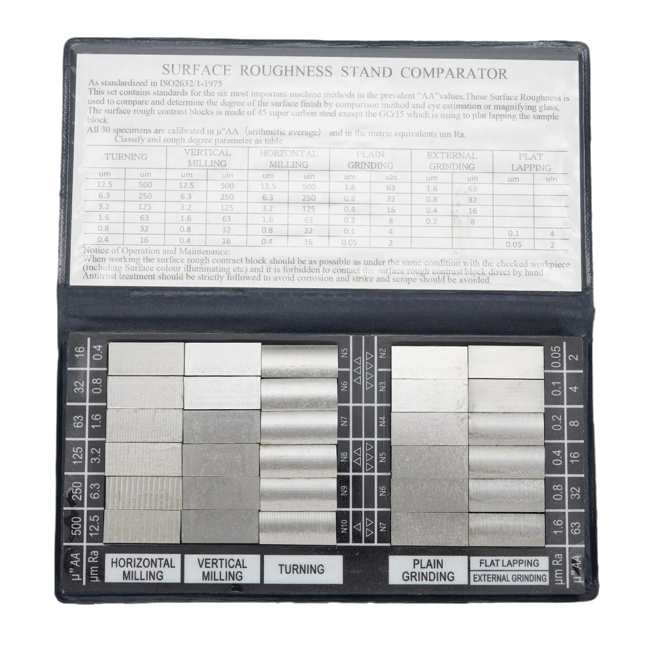 Practical Sample Block for Mechanical Workpieces RUG-100 Compare Conveniently for Compare Test 3 Flat Grinding