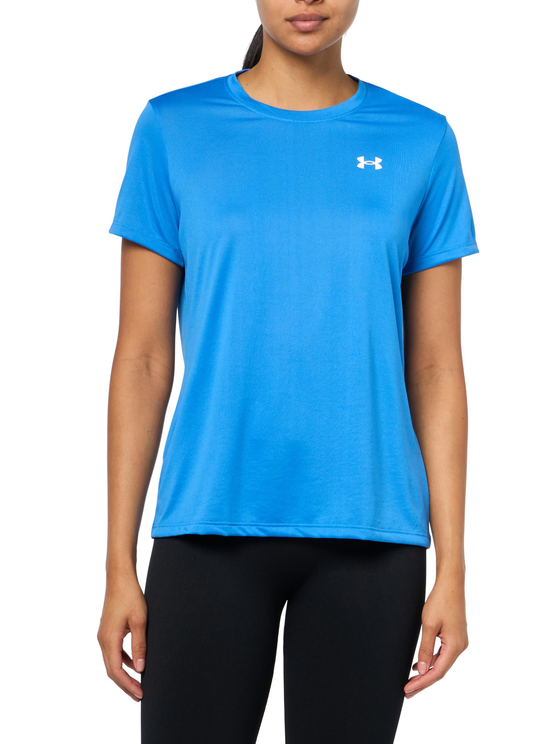 Under Armour Women's Tech Short Sleeve Crew, (402) Blue Atlantis / / White, M