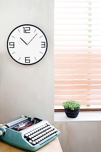 Miniatura 4 de Stephanie Imports Reloj de pared moderno minimalista clásico negro sobre blanco