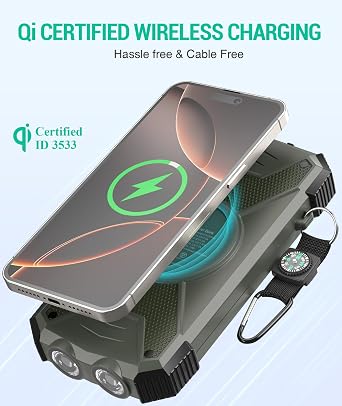 BLAVOR Solar Power Bank with Hand Crank Plus Solar Charger Power Bank 10,000mAh