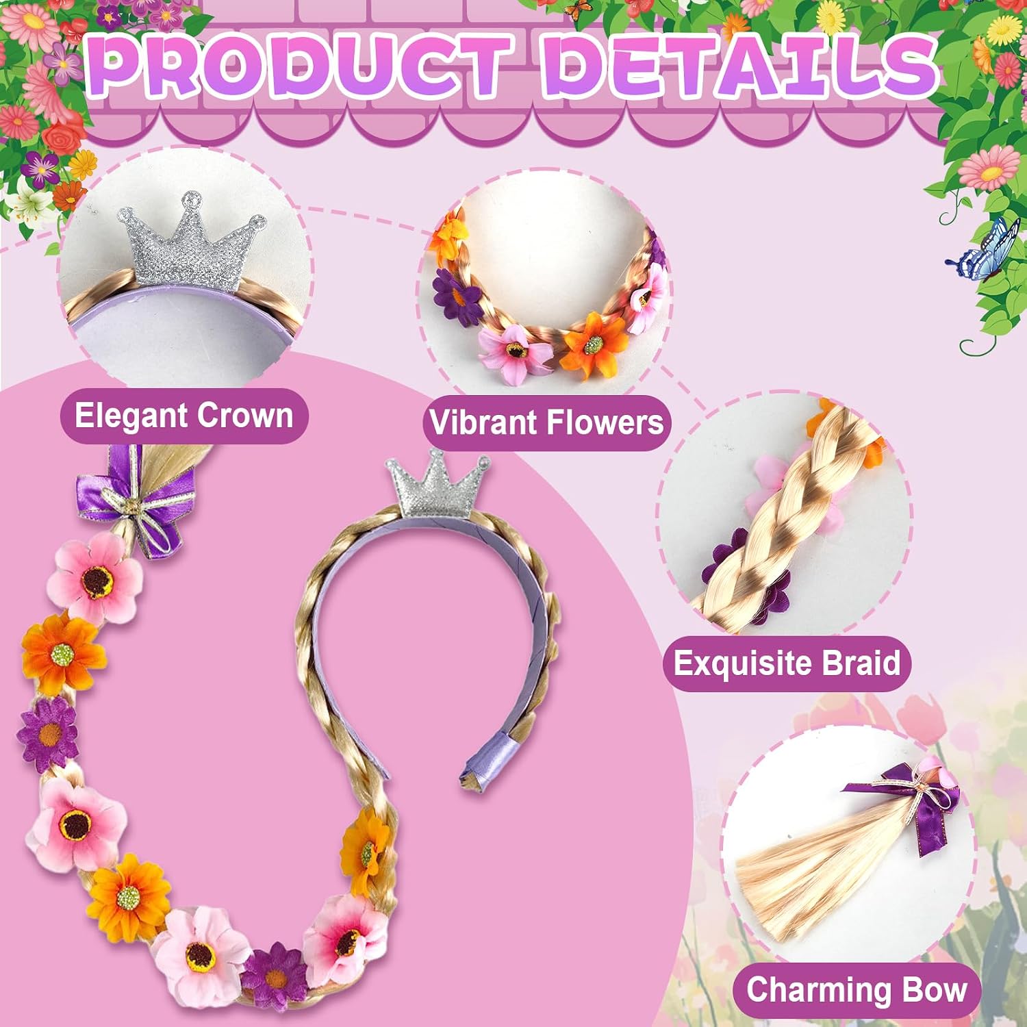 2Pcs Princess Party Decoration Tower Backdrop Photo Booth Props