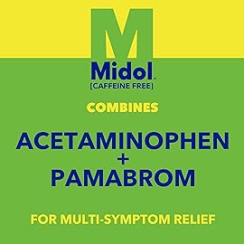 Midol, Caffeine Free, Menstrual Period Symptoms Relief Including Premenstrual Cramps, Pain, Headache, and Bloating, For Teens and Adults, Caplets, 24 Count