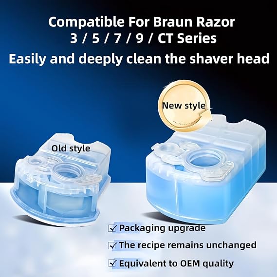 300ml Razor Cleaning Liquid. Compatible For Braun Shaver 170ml Clean & Renew Refill Cartridges CCR(2 PCS)
