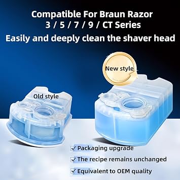 300ml Razor Cleaning Liquid. Compatible For Braun Shaver 170ml Clean & Renew Refill Cartridges CCR(2 PCS)