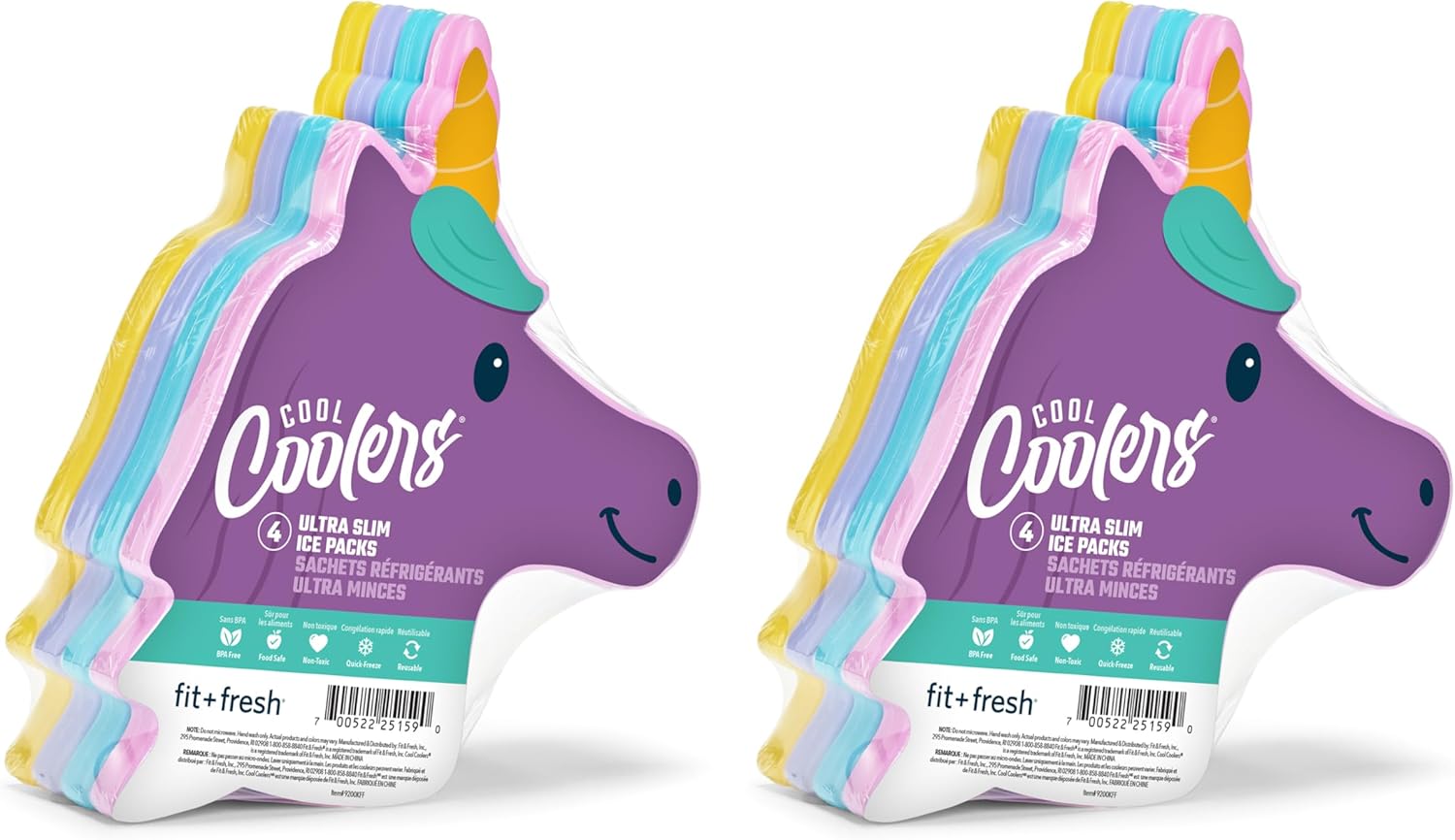 Fit & Fresh Cool Coolers Kids Lunch Box Ice Packs, Slim Ice Packs for Lunch Bags, Lunch Ice Packs Reusable-Multicolored 12 Pack Butterfly