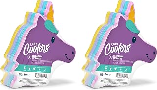 Fit & Fresh Cool Coolers Kids Lunch Box Ice Packs, Slim Ice Packs for Lunch Bags, Lunch Ice Packs Reusable-Multicolored 8 Pack Unicorn