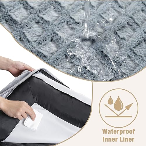 Miniatura 4 de Comfort Expression Camas para perros de tamaño mediano, camas ortopédicas para perros medianos, camas impermeables con funda extraíble lavable y