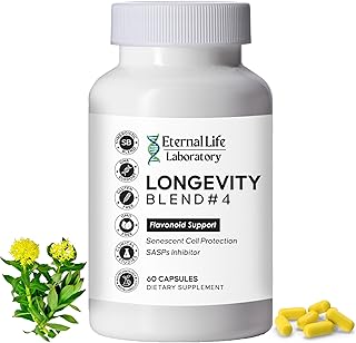 Quercitin, Rhodiola Rosea, Luteolin and Rutin Longevity Blend #4 Anti-Aging Supplement for Cellular Defense with Immunity and Energy Support, Antioxidants