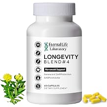Quercitin, Rhodiola Rosea, Luteolin and Rutin Longevity Blend #4 Anti-Aging Supplement for Cellular Defense with Immunity and Energy Support, Antioxidants