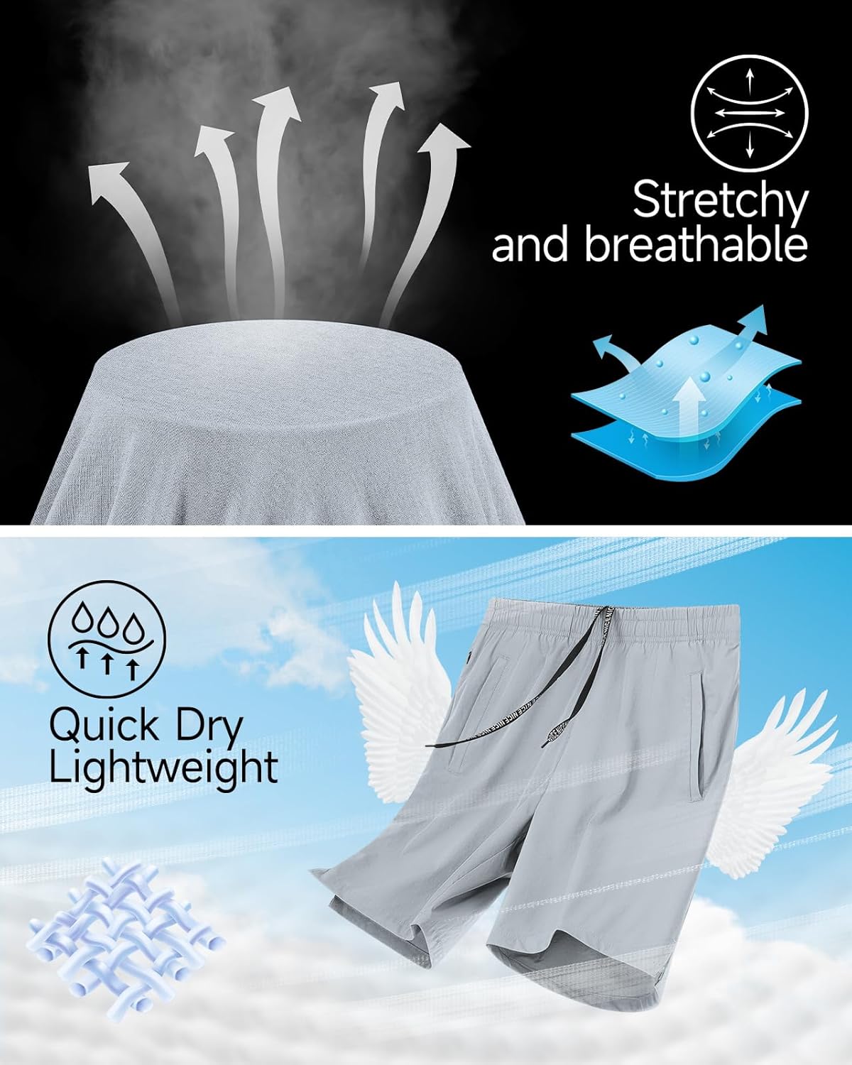 2 Pack Mens Athletic Workout Shorts 7 Inch Quick Dry Gym Shorts with Pockets, Sports Tennis Running Shorts for Men - Image 5